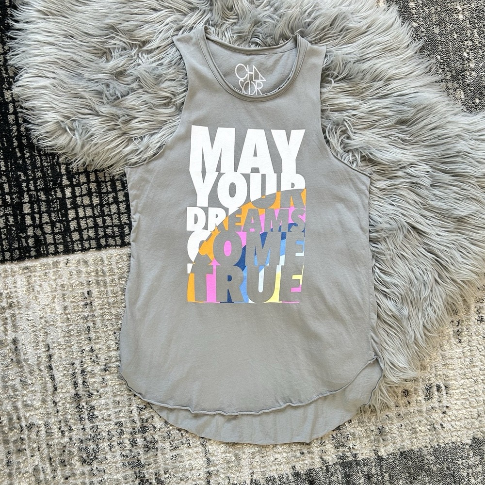 Chaser Women's Raw Edge "May‎ Your Dreams Come True" Tank Size Medium